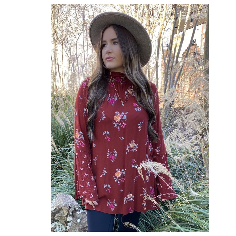FREE PEOPLE BOHO FLOWY MINI TUNIC BOHEMIAN PRINT DRESS A3C - Picture 14 of 16